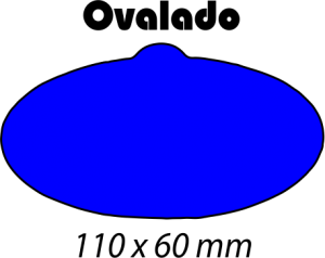 OVALADO medidas 110 X 60 mm.